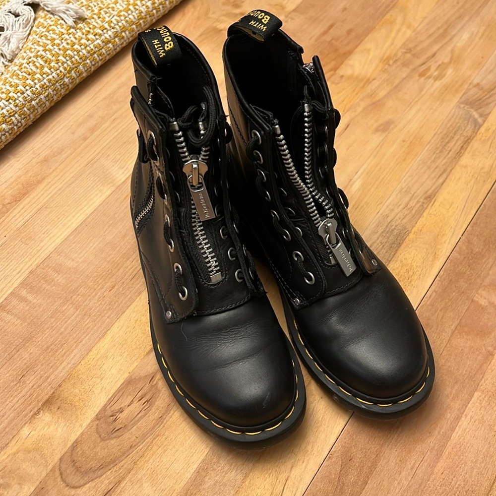 Doc marten combat boots with zipper